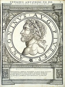 Antonin le Pieux, illustration de Imperatorum romanorum omnium orientalium et occidentalium verissimae imagines ex antiquis numismatis - Hans Rudolf Manuel Deutsch